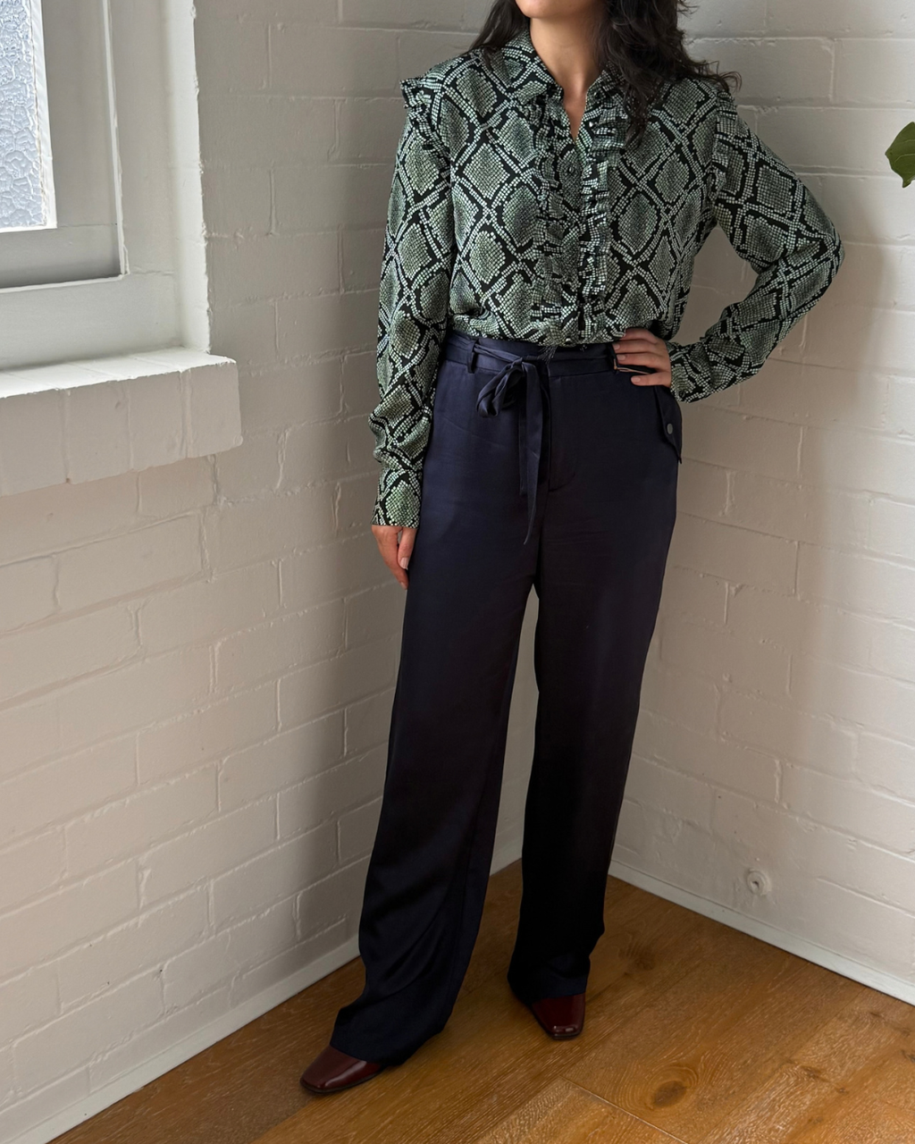Scotch & Soda Wide Leg Viscose Pants - Size Medium