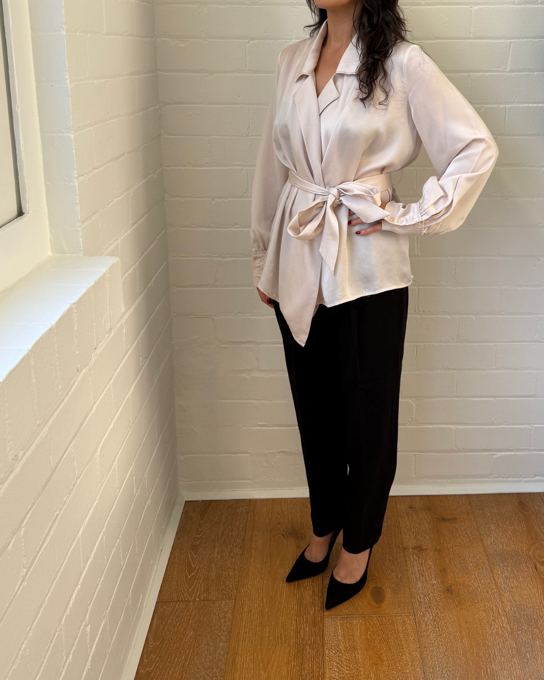 Theory Structured Black Pants - Size 4 (AU 8)