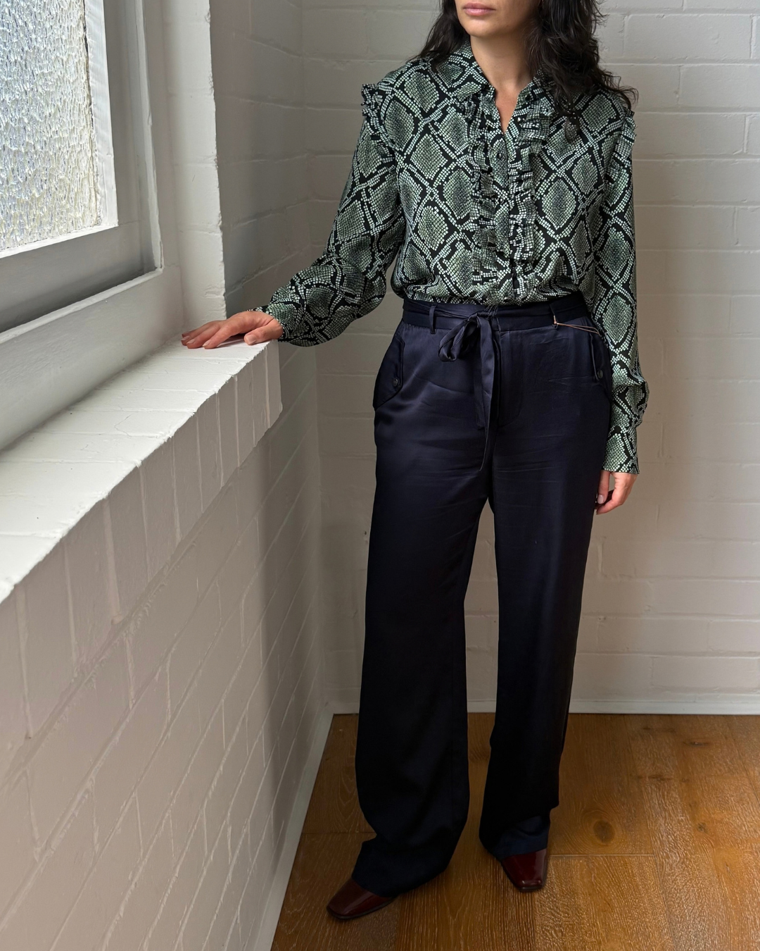 Scotch & Soda Wide Leg Viscose Pants - Size Medium