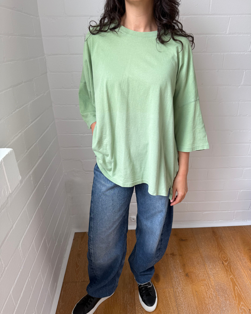 Bassike Slouch Side Step T-Shirt - Size Medium