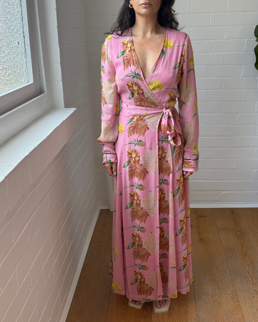 Ganni Marceau Georgette Maxi Dress - Size 38 (AU 10)