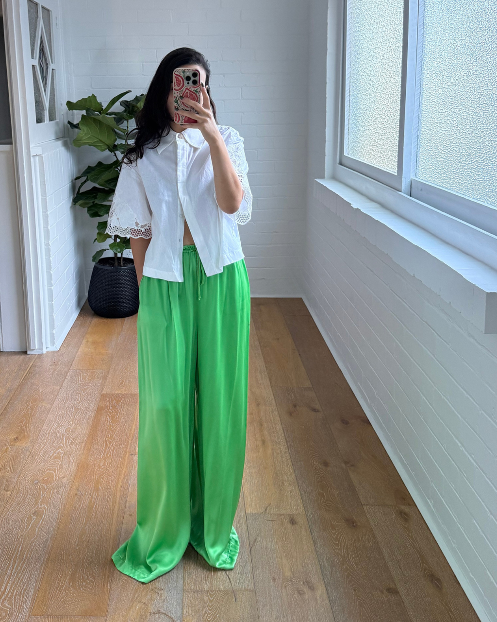 Bec & Bridge Wide Leg Silk Drawstring Pants - Size 10