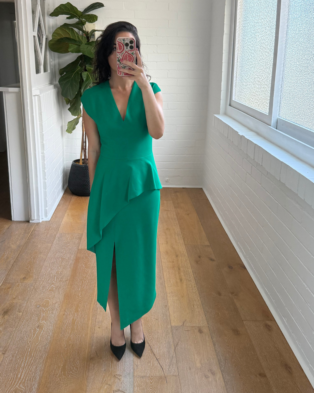 Ginger & Smart Elixer Peplum Dress In Green - Size 8