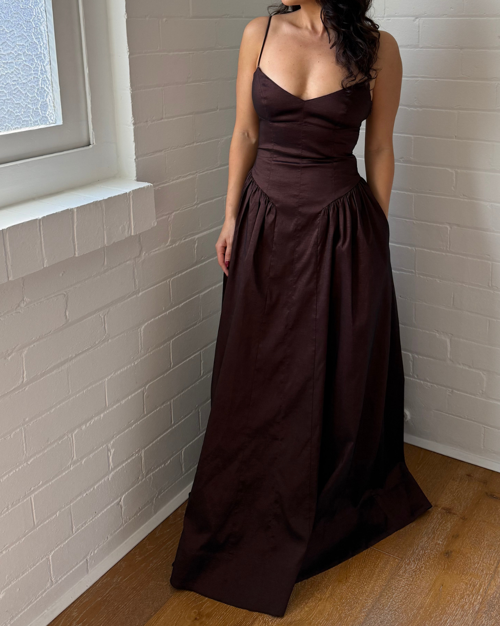 Hansen & Gretel Bellini Taffeta Maxi Gown - Size XS