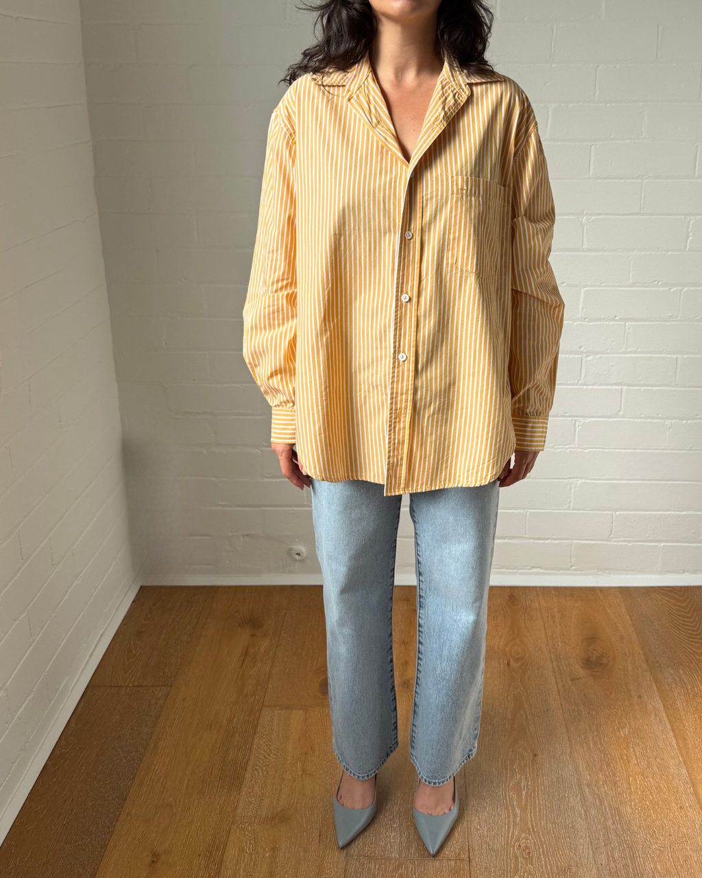 Matteau Oversized Striped Cotton Poplin Shirt - Size 1 (AU 6-8)