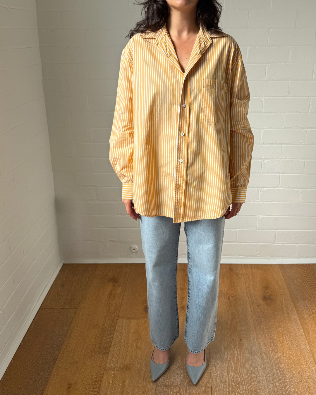 Matteau Oversized Striped Cotton Poplin Shirt - Size 1 (AU 6-8)