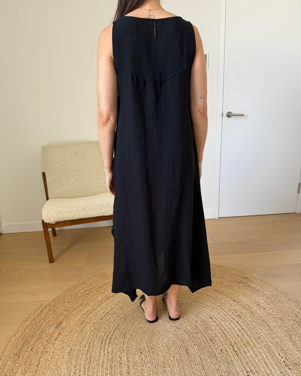 Eva Tralala Black Flowy Dress - Size 2 (AU 10-12)