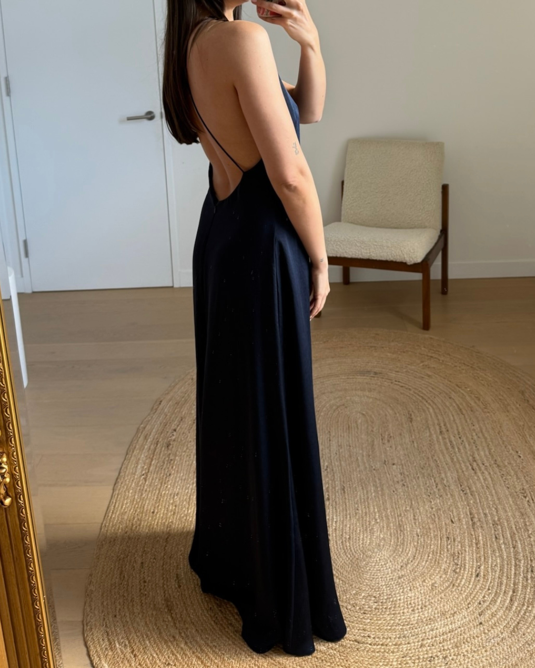 Camilla & Marc Garbo x Back Slip Dress Navy - Size 12