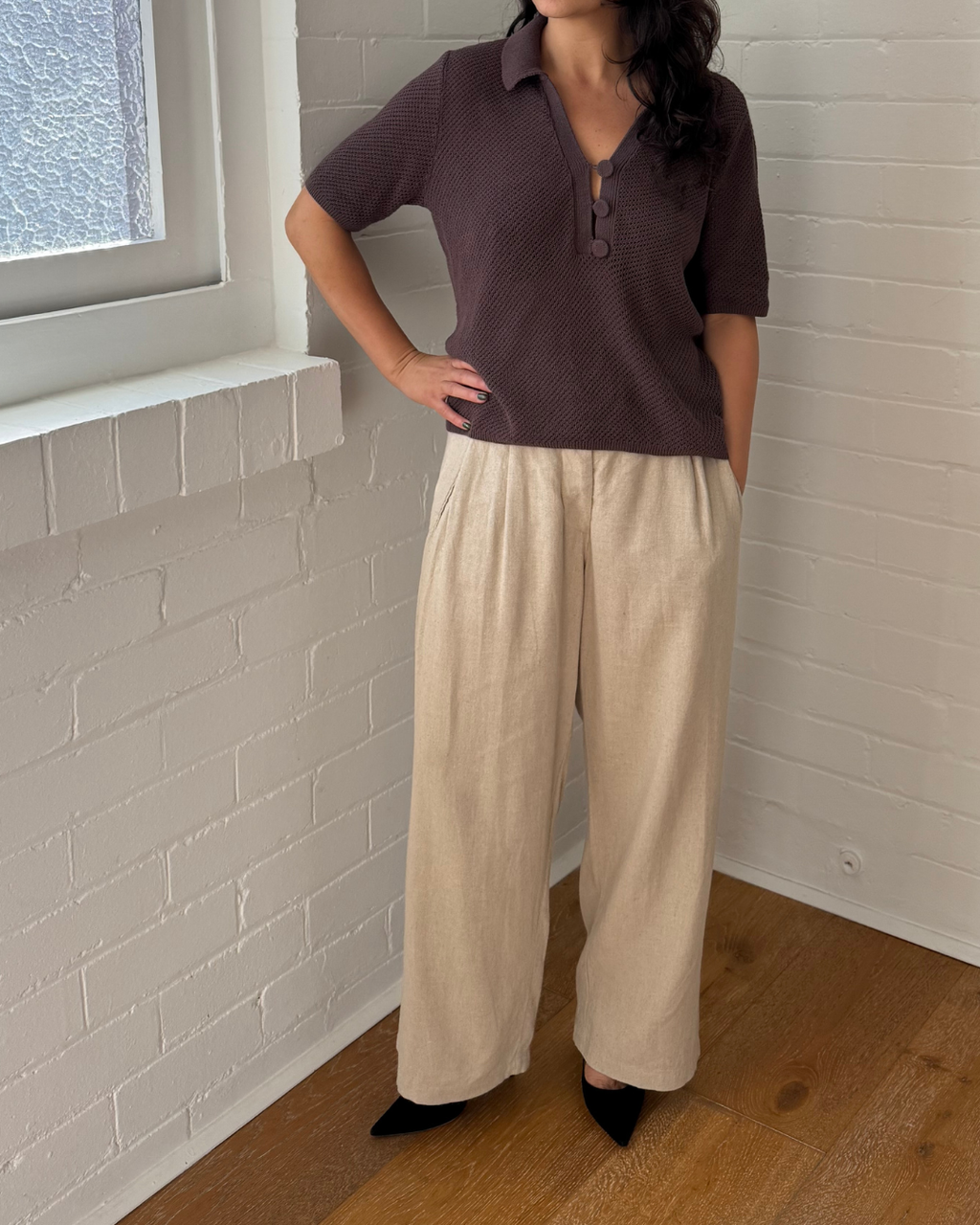 Tigani Lux Linen Pants  - Size Small
