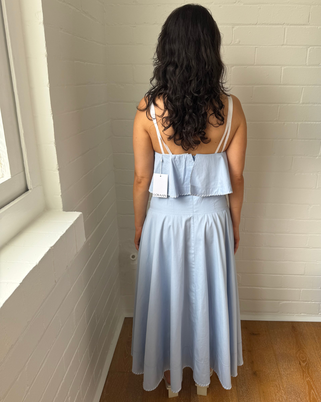 Lovaan Sky Blue Ruffle Dress - Size 8/10