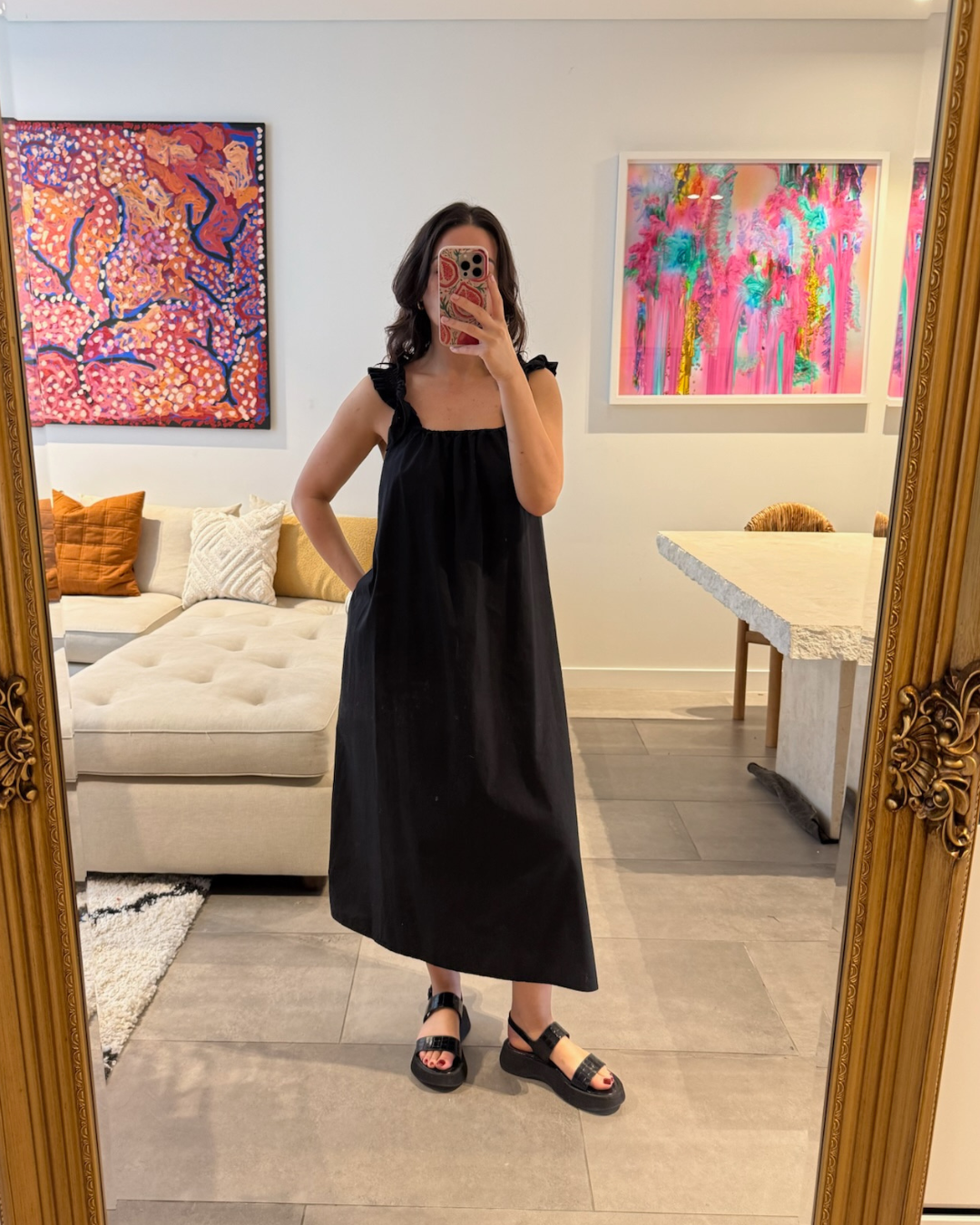 Staud Nicky Croc-Embossed Leather Platform Slingback Sandal - Size 37