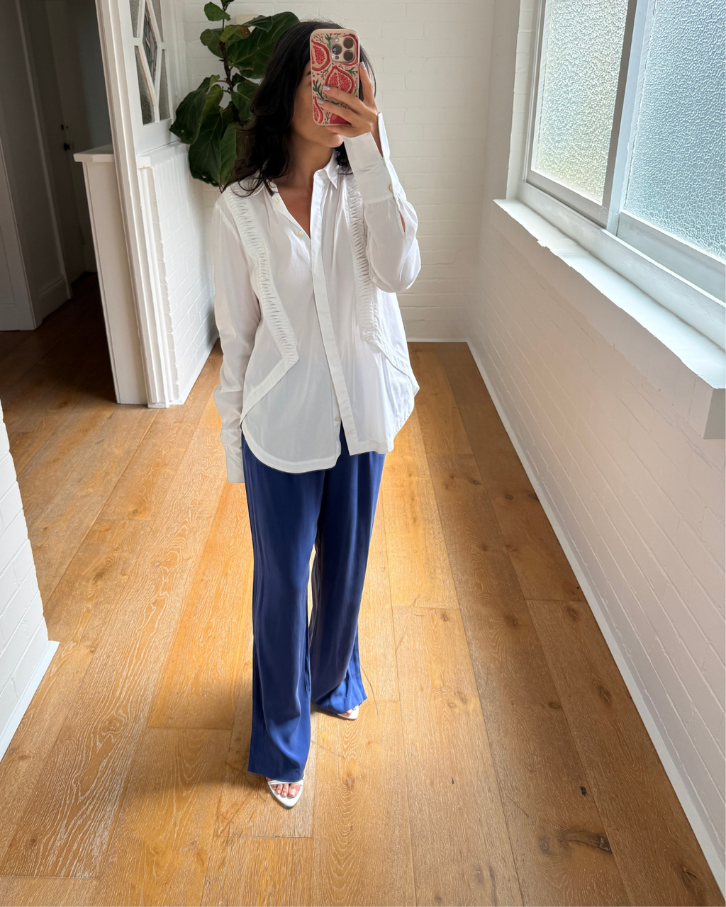 Willow Blue Silk Pants - Size Small