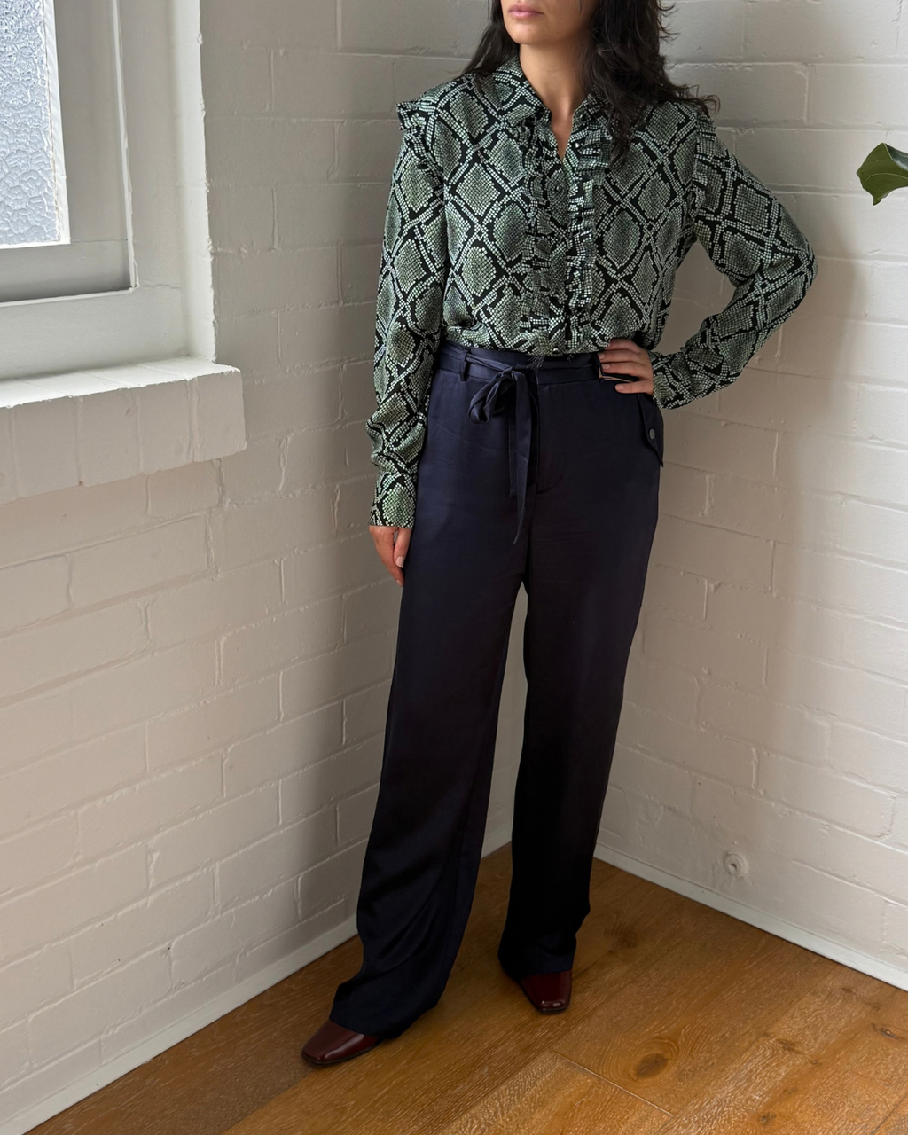 Scotch & Soda Wide Leg Viscose Pants - Size Medium
