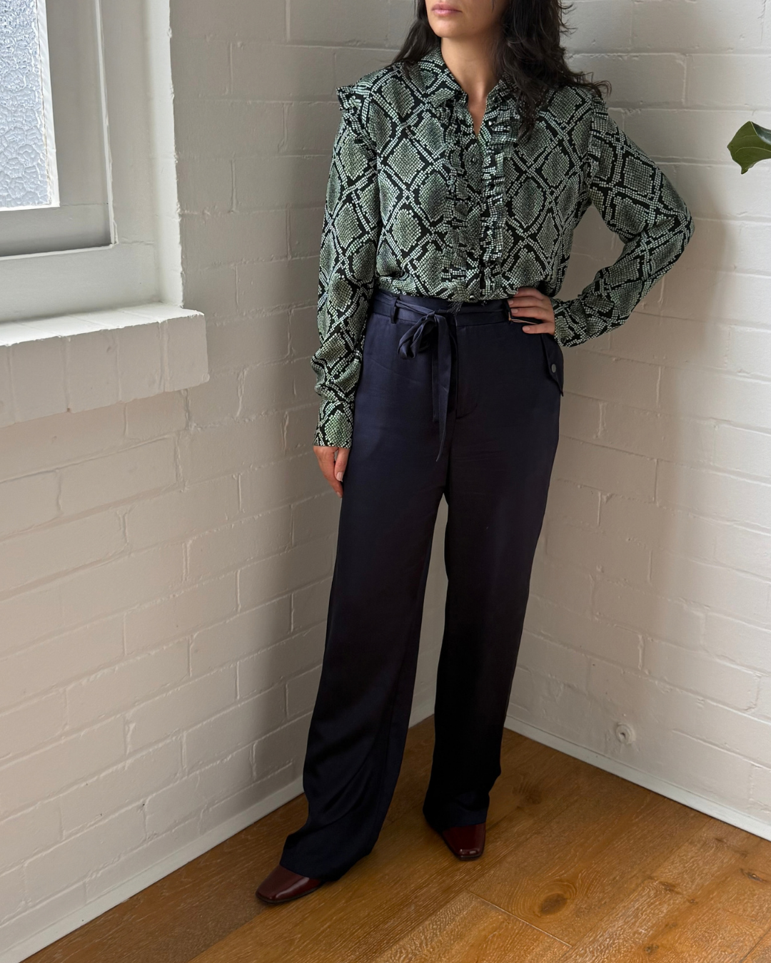 Scotch & Soda Wide Leg Viscose Pants - Size Medium