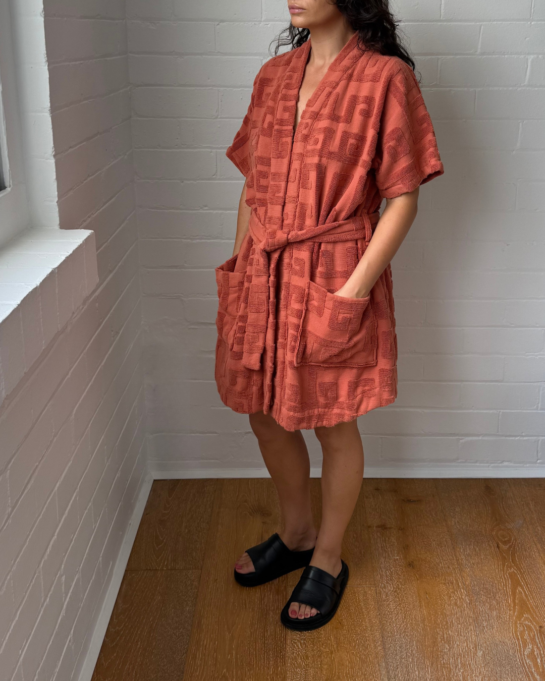 Lucy Folk Skyline Robe Terracotta - Size S/M