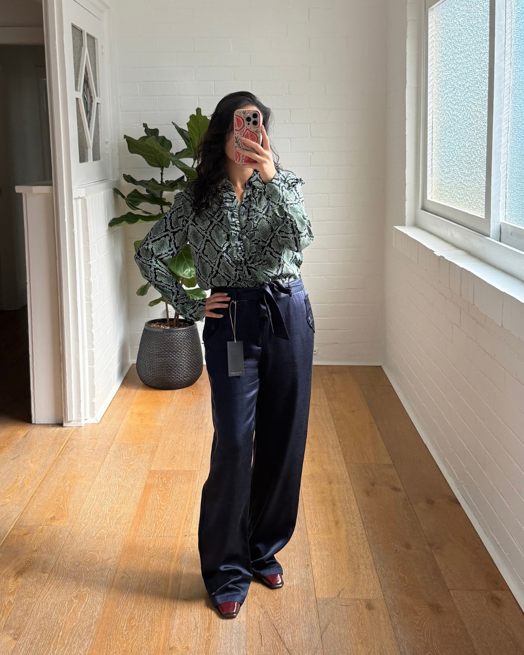 Scotch & Soda Wide Leg Viscose Pants - Size Medium