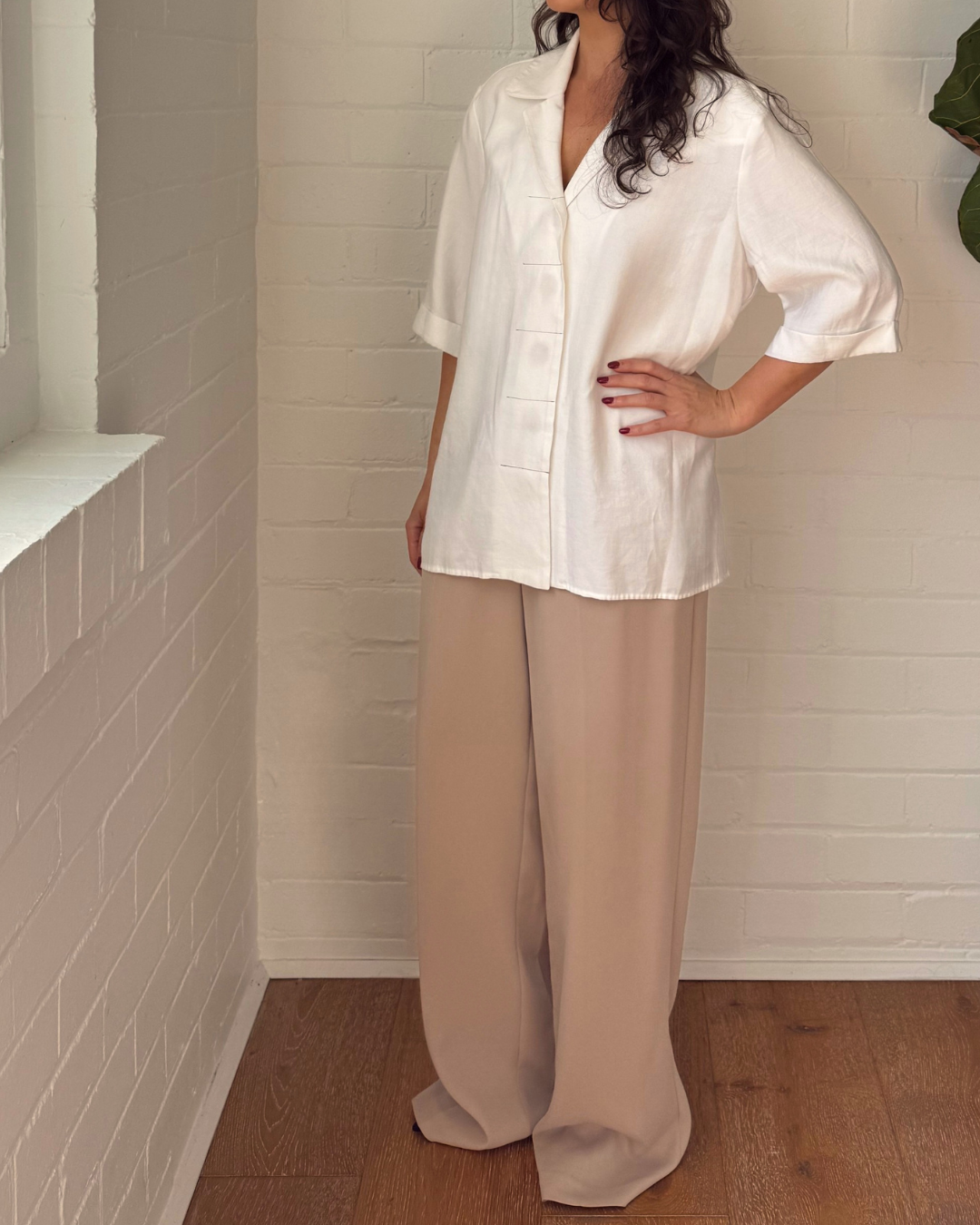 Willow Beige Tailored Pant - Size 10