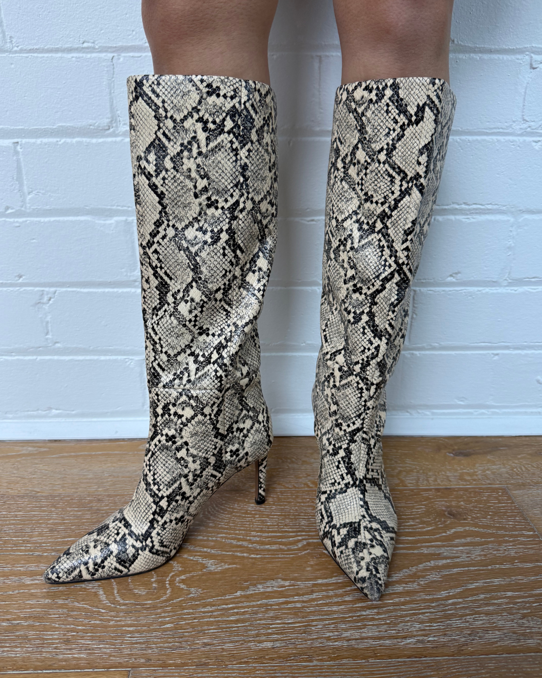 Lana Wilkinson Huw Boot Snake-Print Leather - Size 36