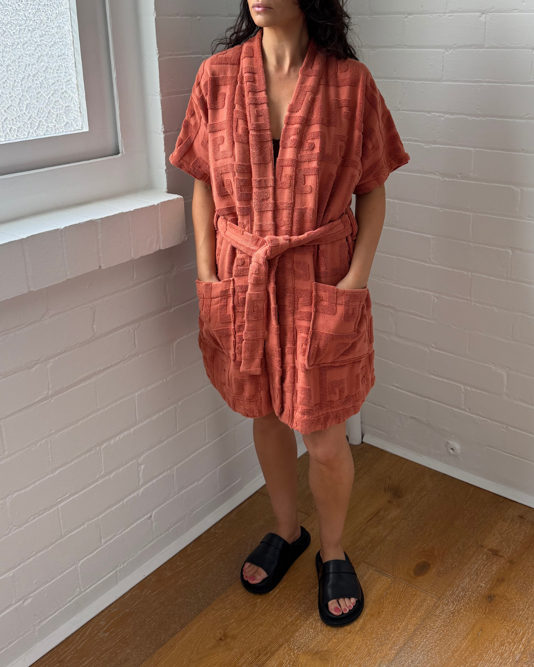 Lucy Folk Skyline Robe Terracotta - Size S/M