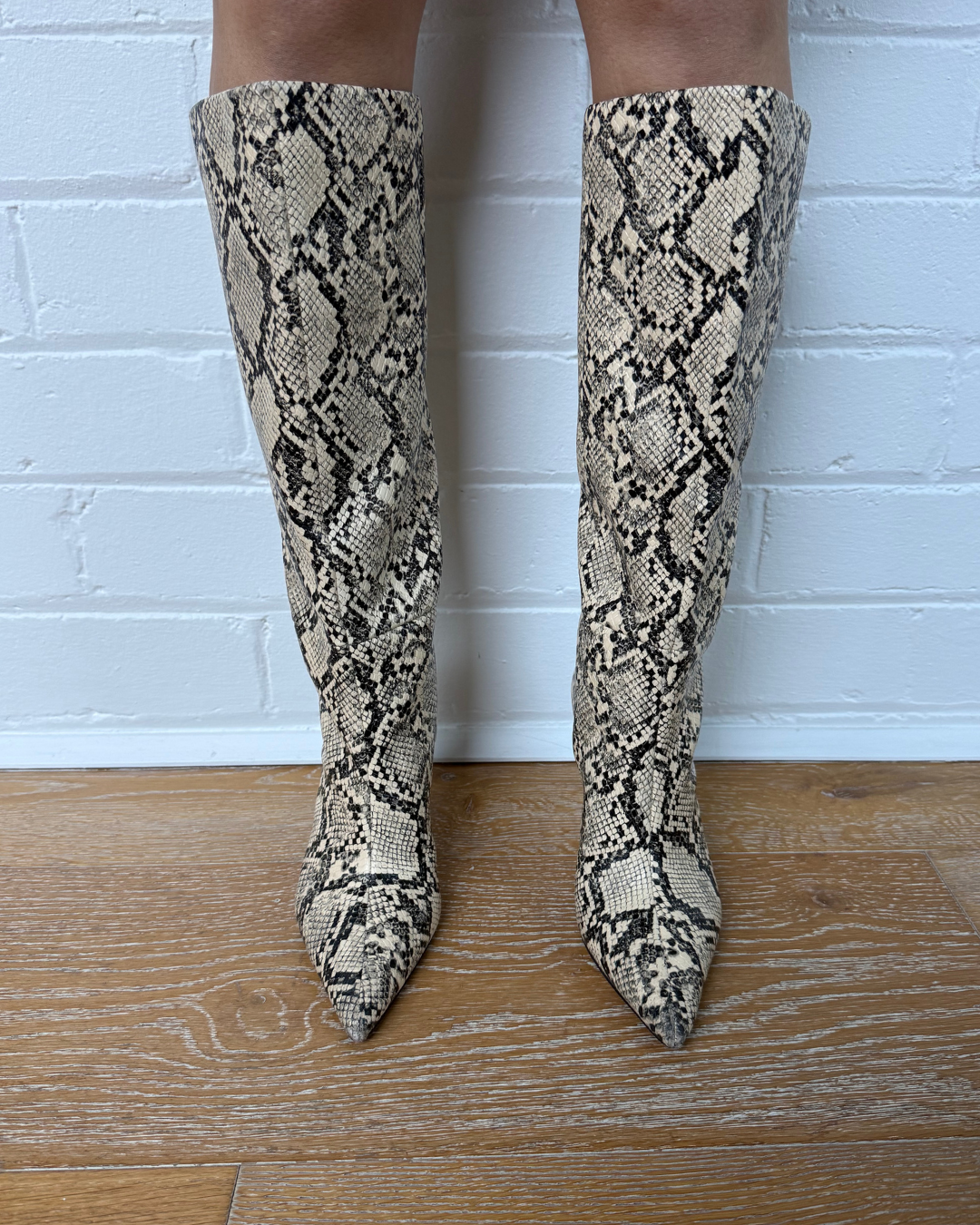 Lana Wilkinson Huw Boot Snake-Print Leather - Size 36