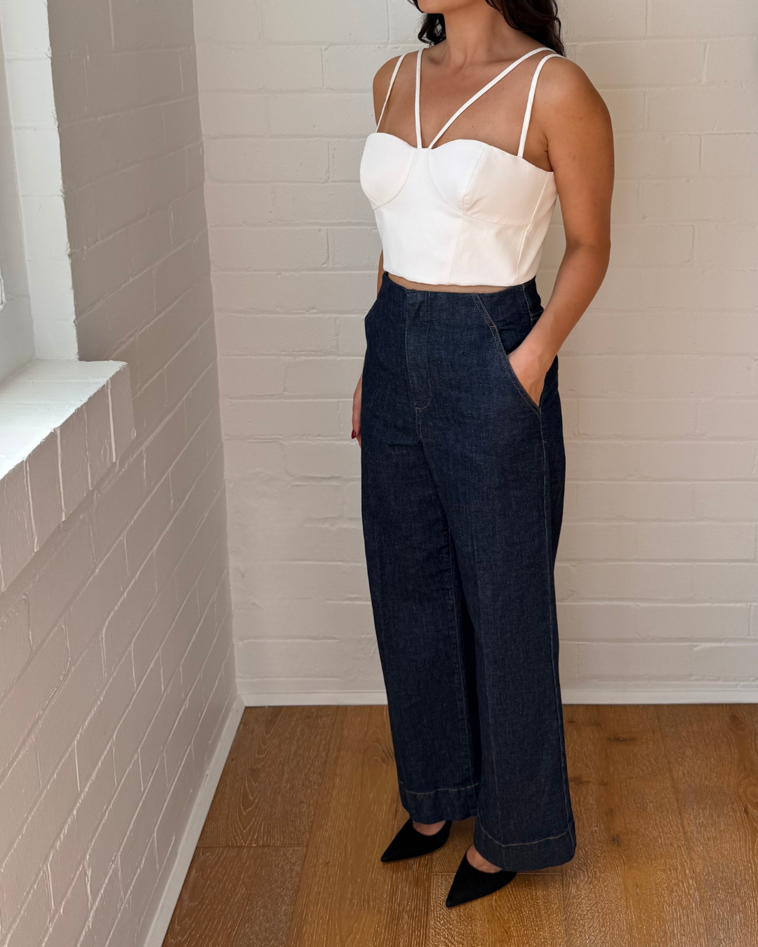 Scanlan Theodore Denim Cropped Jean- Size 8