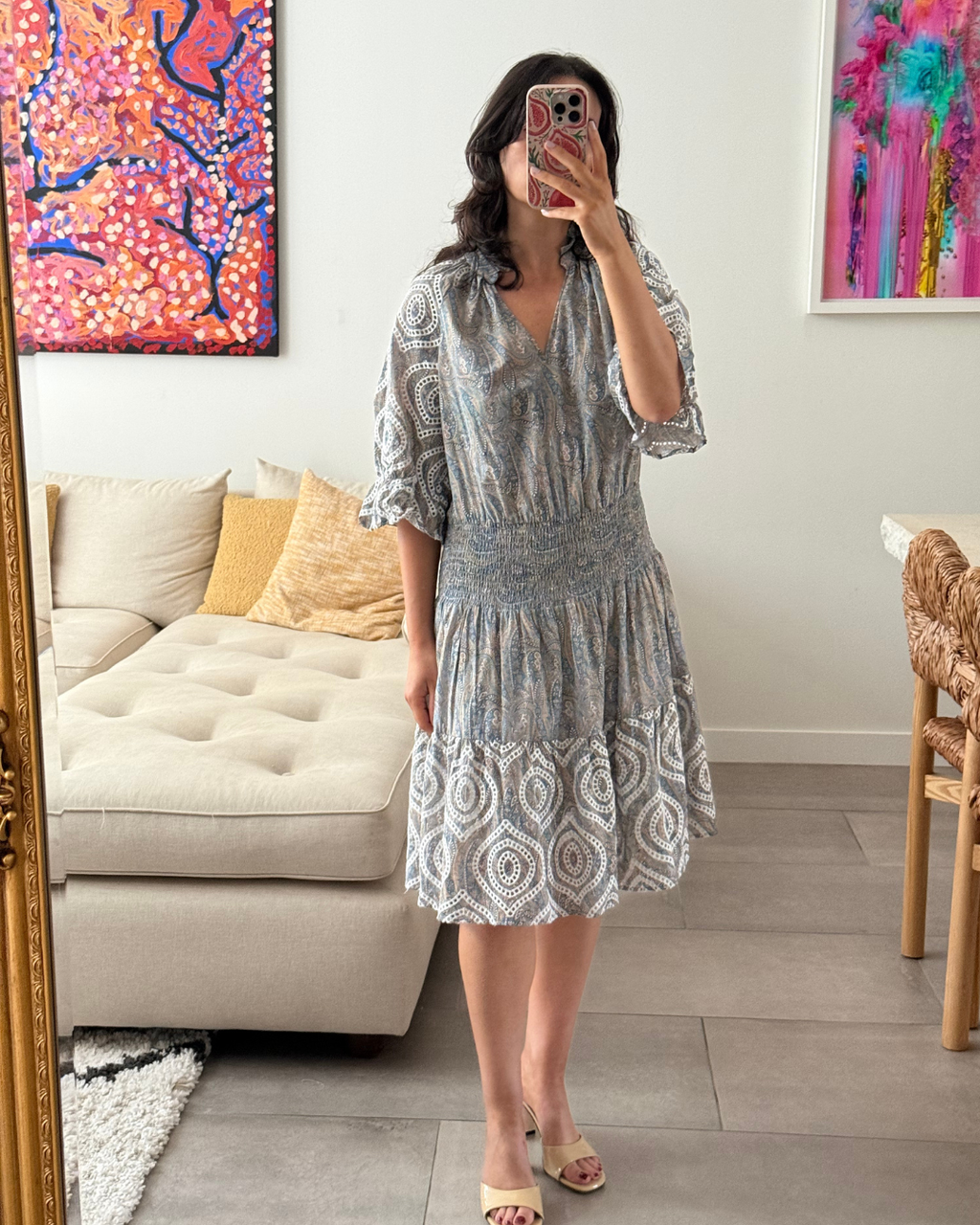 OnceWas Flounce Dress - Size 3 (AU 12)
