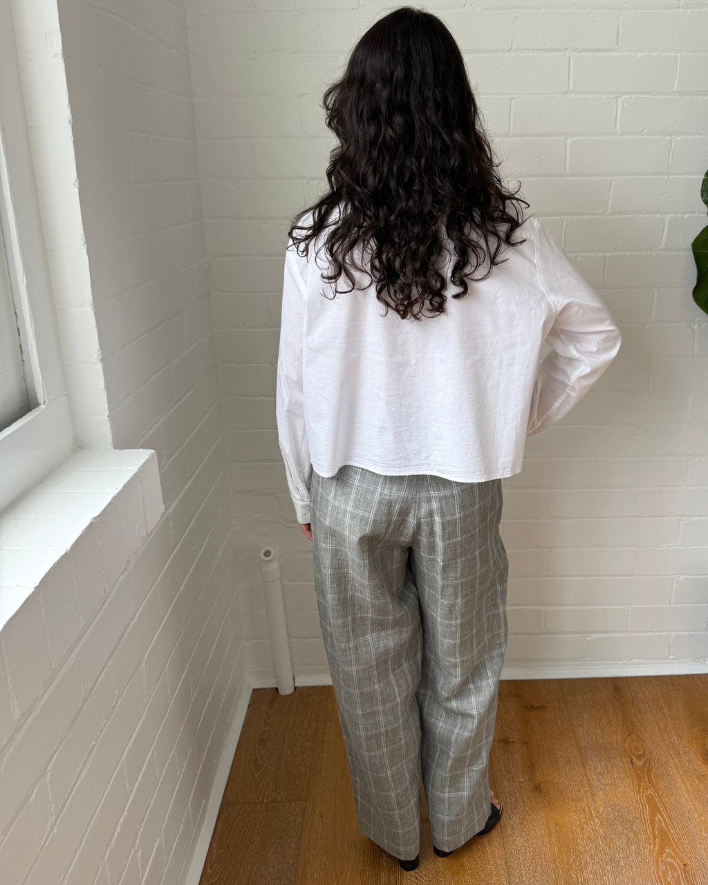 Sandro Hoviv Cropped Wide-Leg Plaid Pants - Size 38 (AU 10)