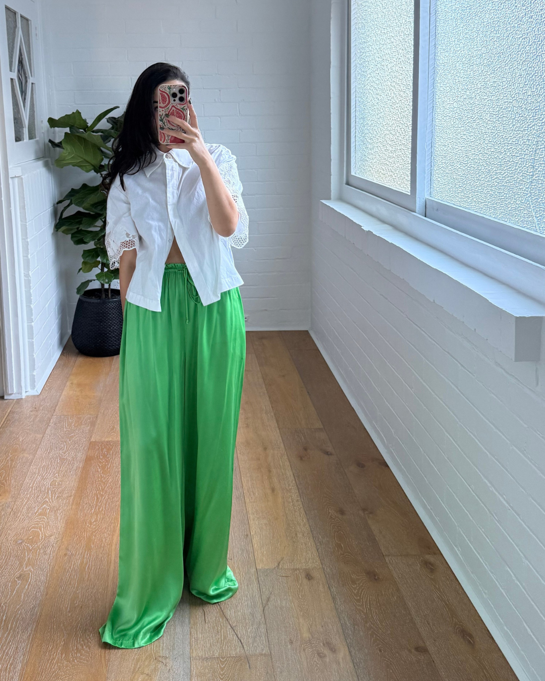 Bec & Bridge Wide Leg Silk Drawstring Pants - Size 10