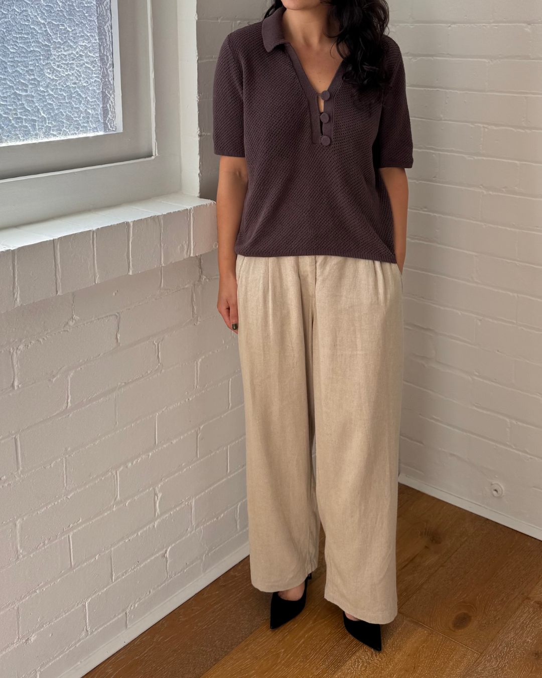 Tigani Lux Linen Pants  - Size Small