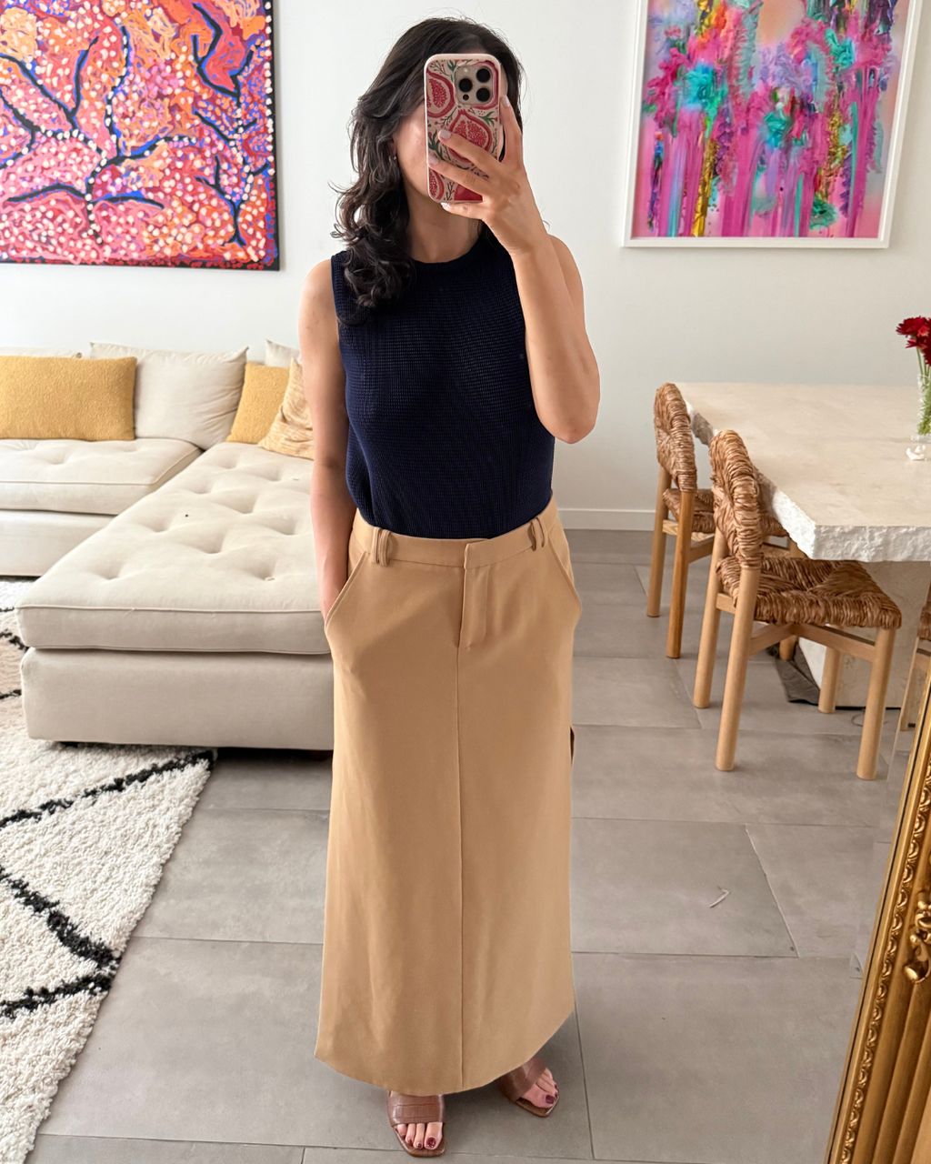Shona Joy Irena Split Side Maxi Skirt - Size 8
