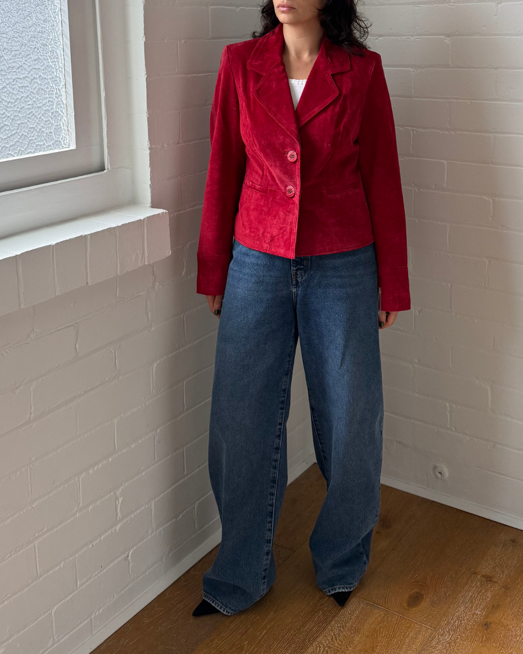 i.e Red Suede Jacket - Size Medium