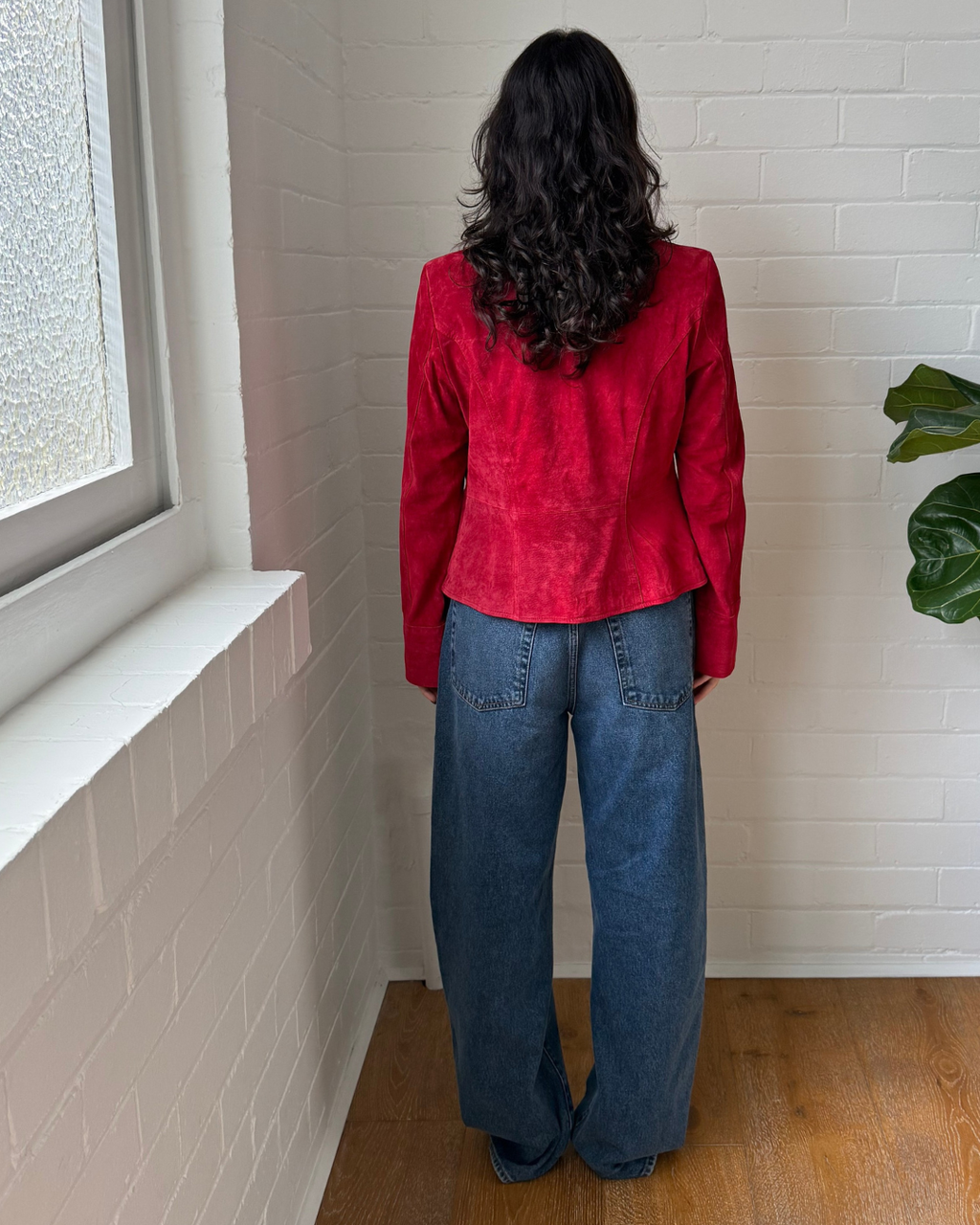 i.e Red Suede Jacket - Size Medium