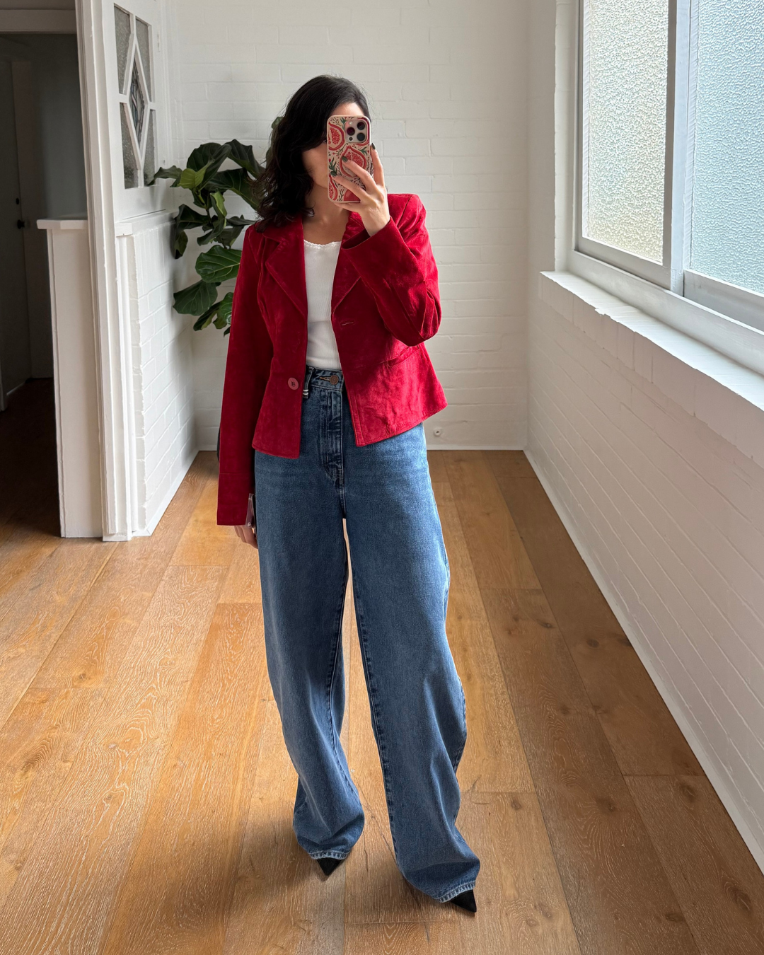 i.e Red Suede Jacket - Size Medium