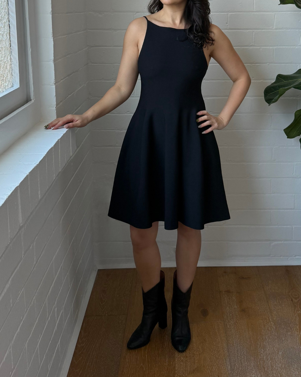 COS Crepe Knit Fit & Flare Dress - XS