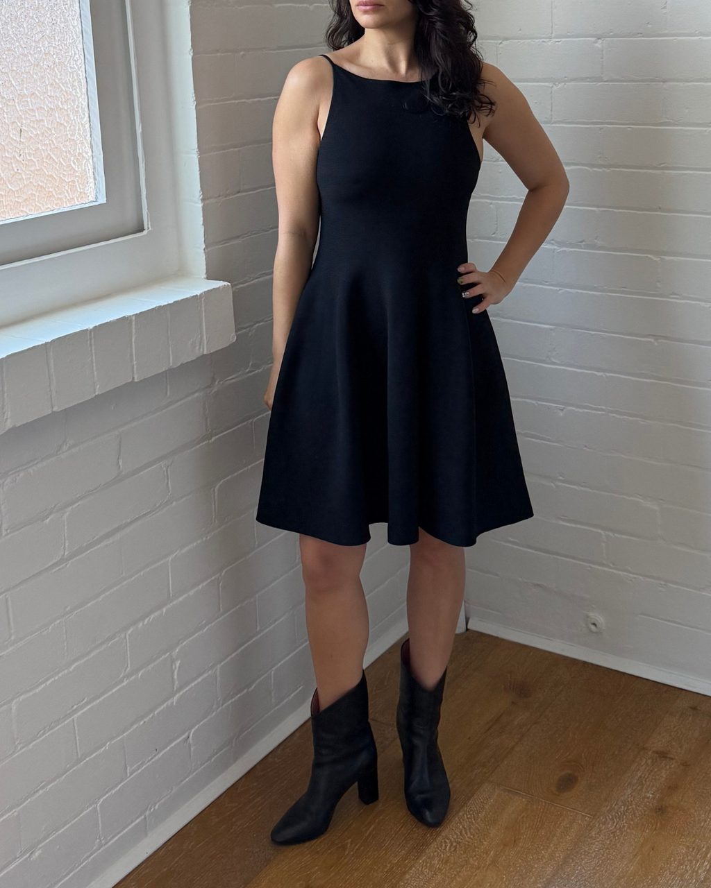 COS Crepe Knit Fit & Flare Dress - XS
