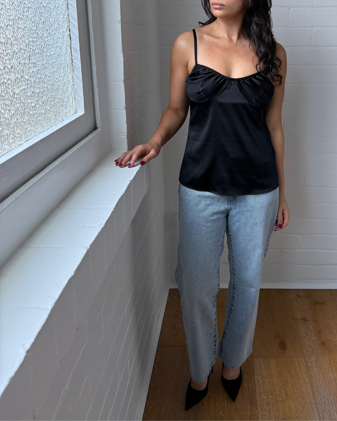 Viktoria & Woods Devotion Black Silk Cami- Size 1
