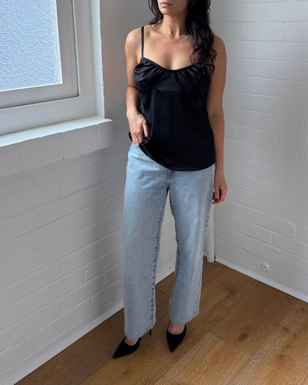 Viktoria & Woods Devotion Black Silk Cami- Size 1