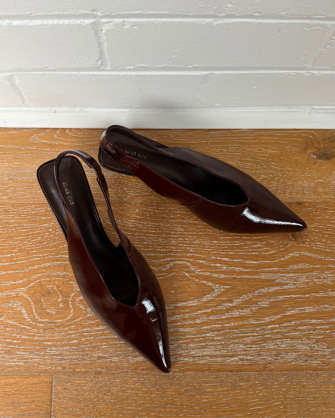 Alias Mae Frankie Slingbacks Choc Leather - Size 42