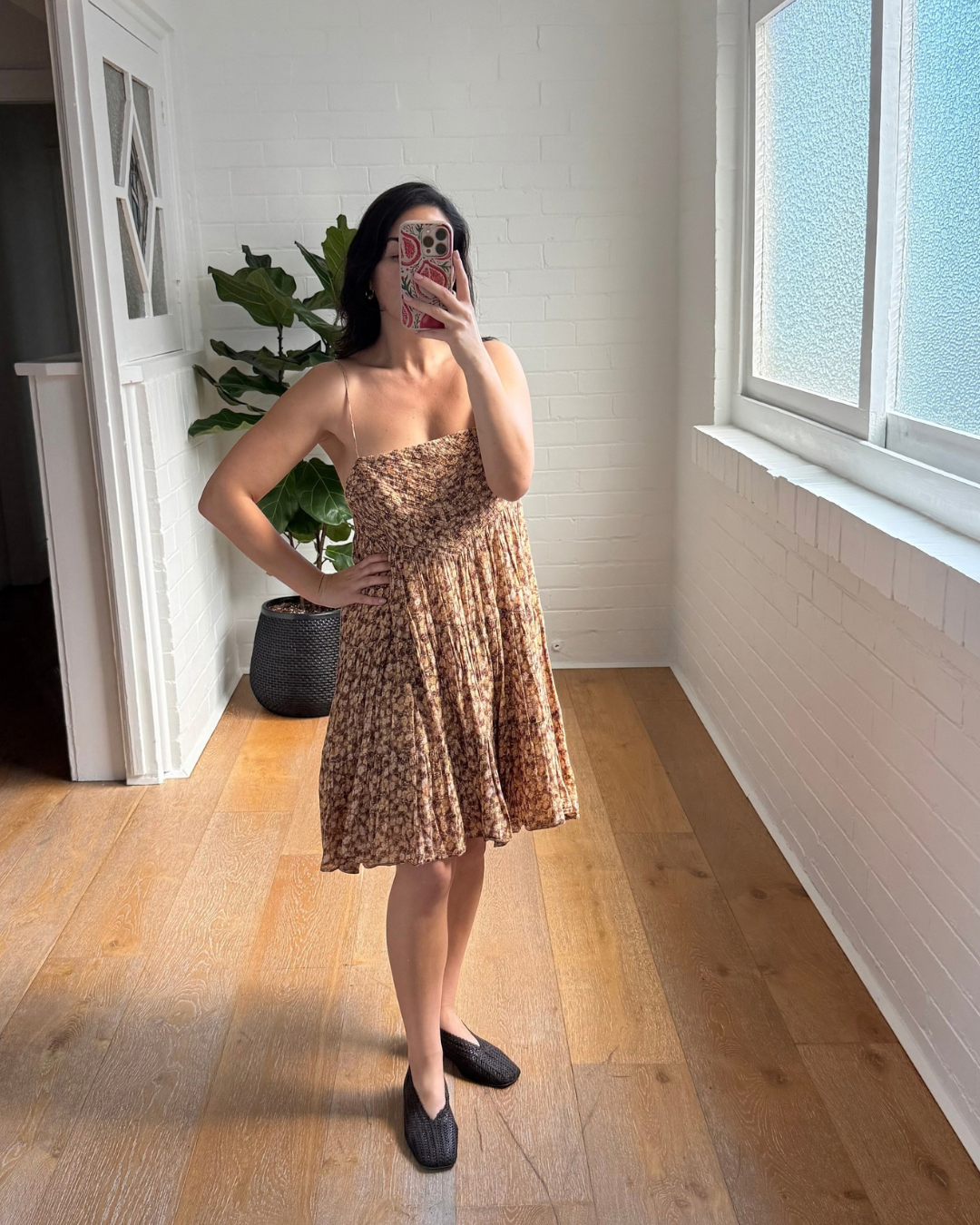 Shona Joy Fauna Pin Tuck Low Back Mini Dress - Size 12