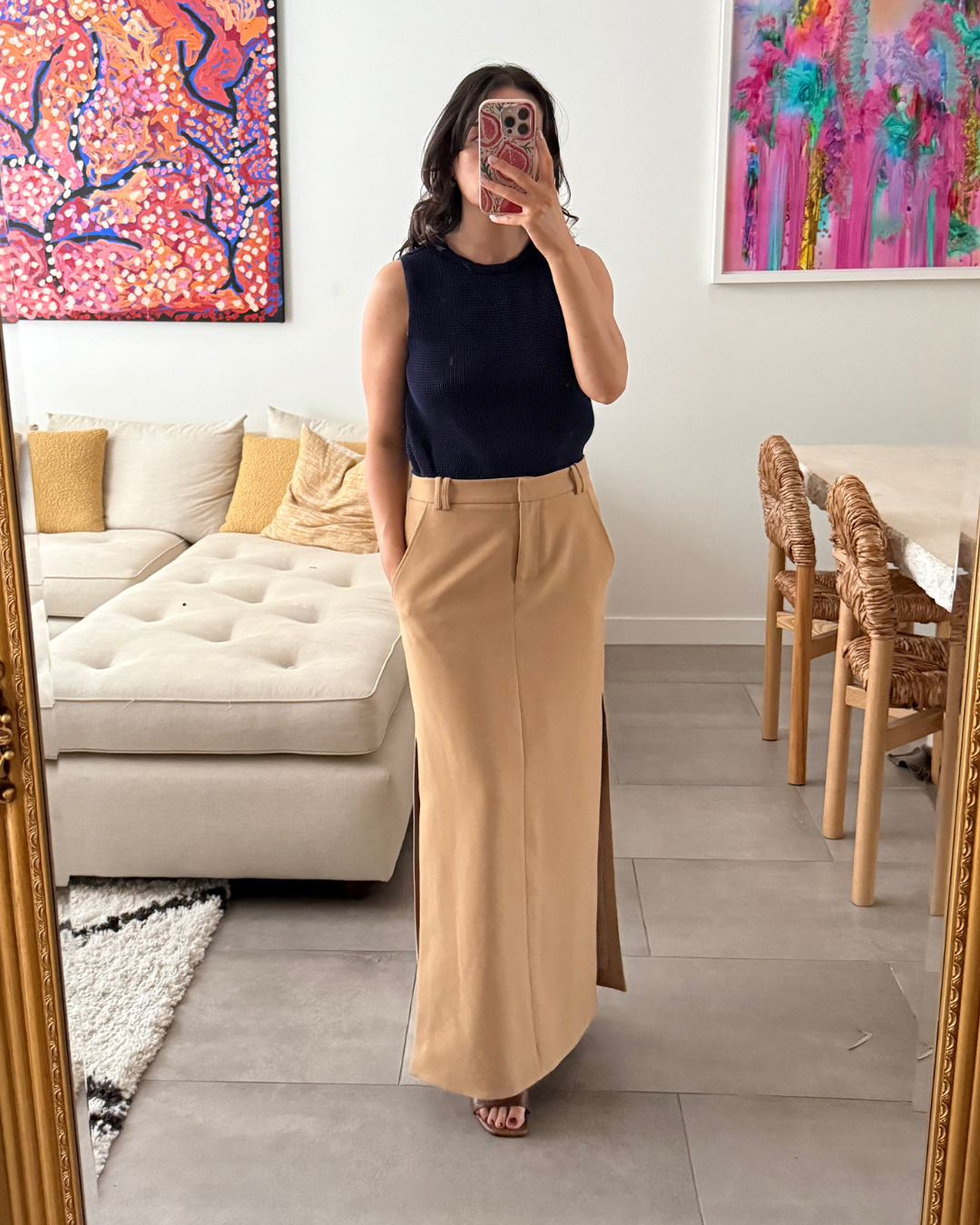 Shona Joy Irena Split Side Maxi Skirt - Size 8