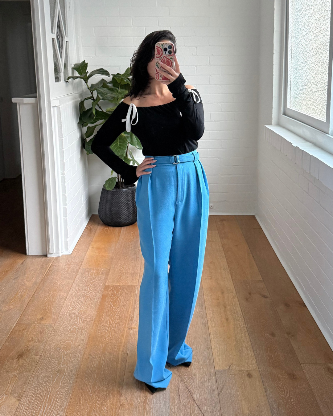 Paris Georgia Max Belted Crepe Wideleg Pants - Size XS