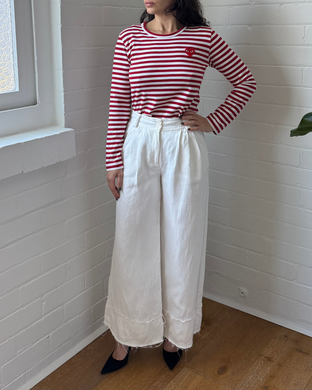 Aje Wide Leg Hemp Trouser - Size 6