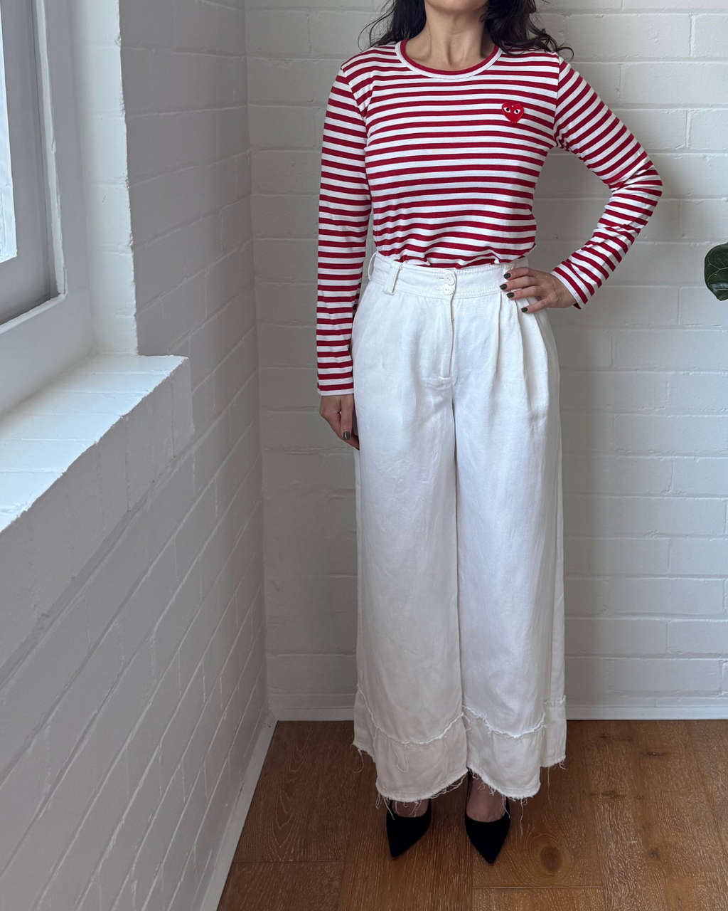 Aje Wide Leg Hemp Trouser - Size 6