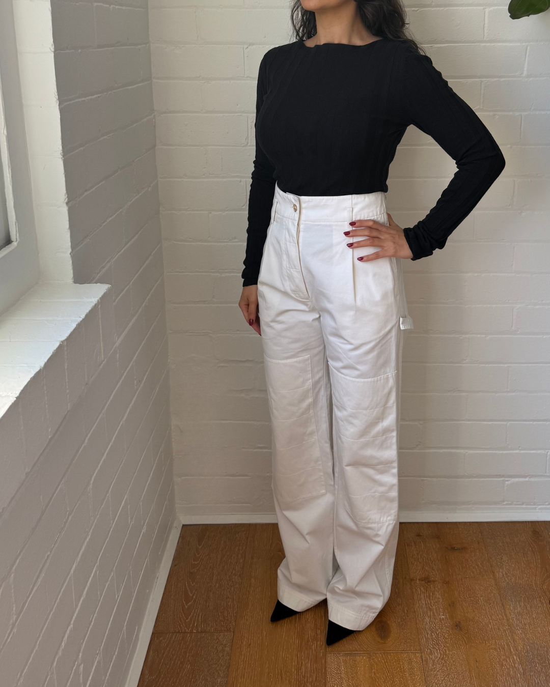 Dissh Goldie Black Long Sleeve Top - Size Small
