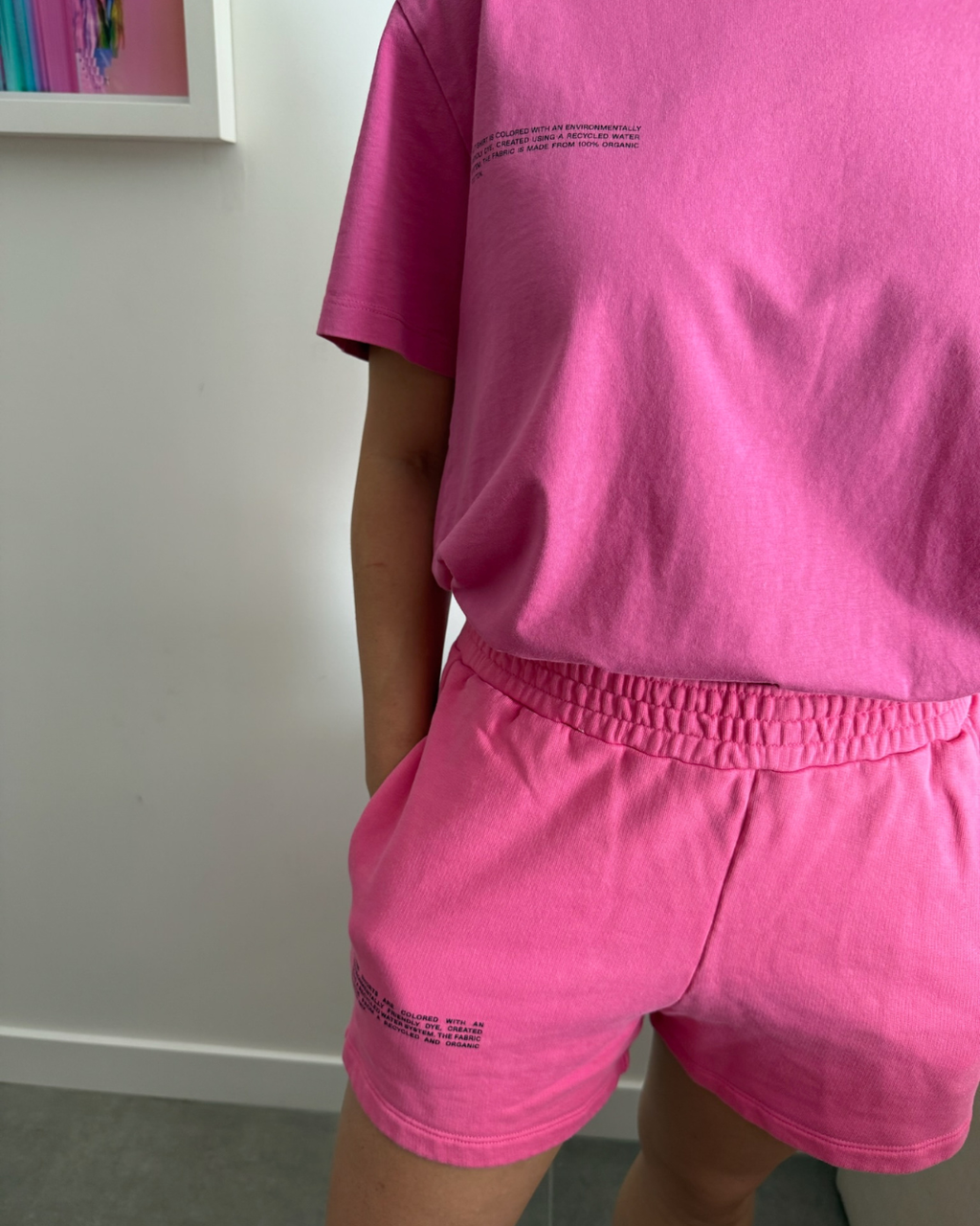 Pangaia Pink Fleece Shorts - Size Medium