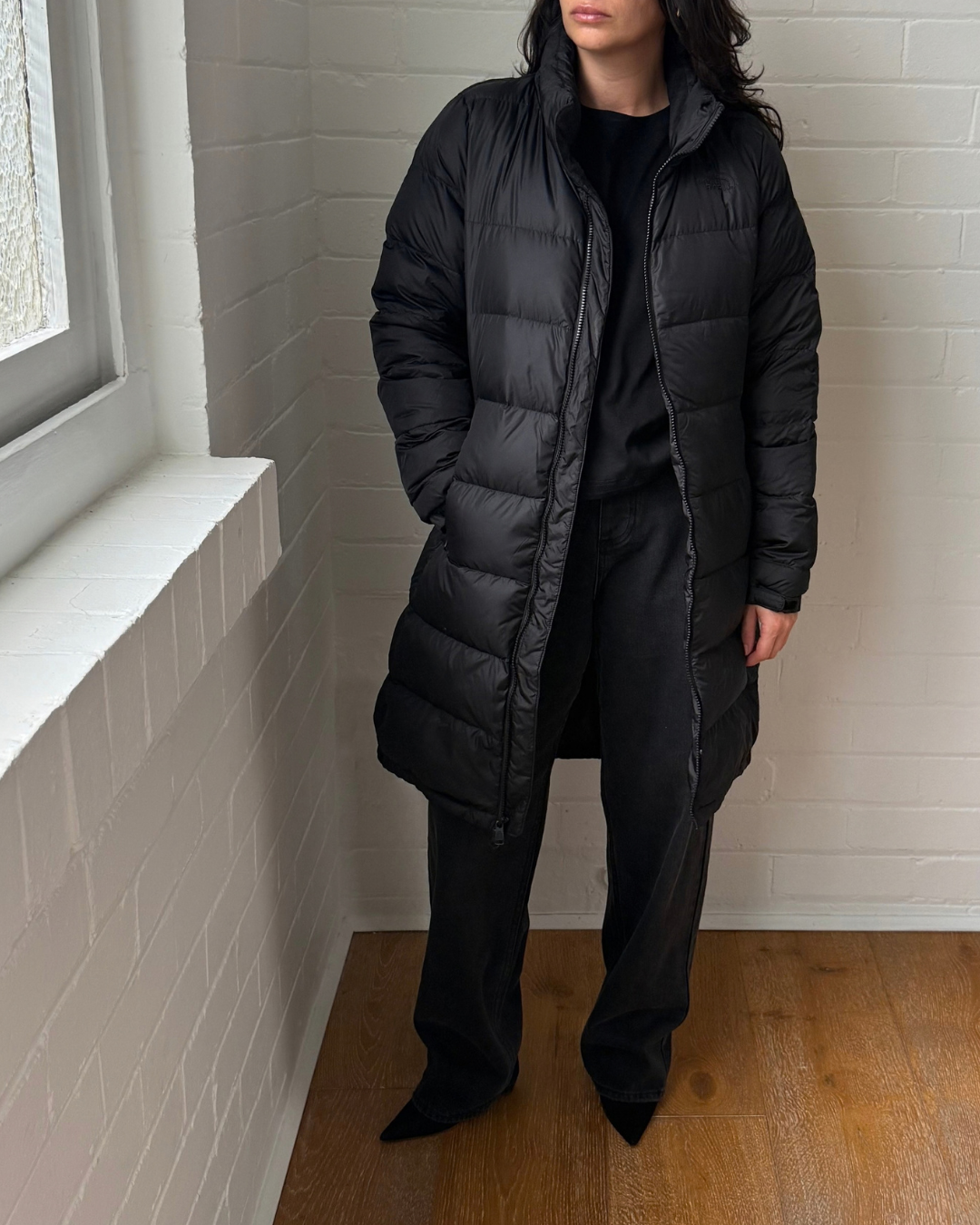 The North Face Longline Puffer Down Jacket - Size Medium