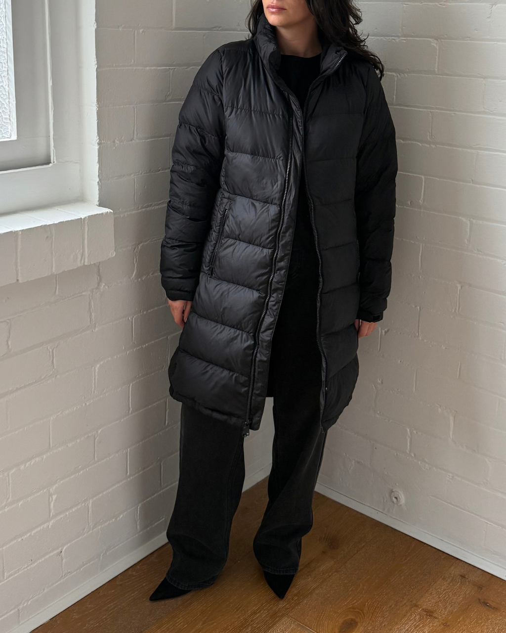 The North Face Longline Puffer Down Jacket - Size Medium
