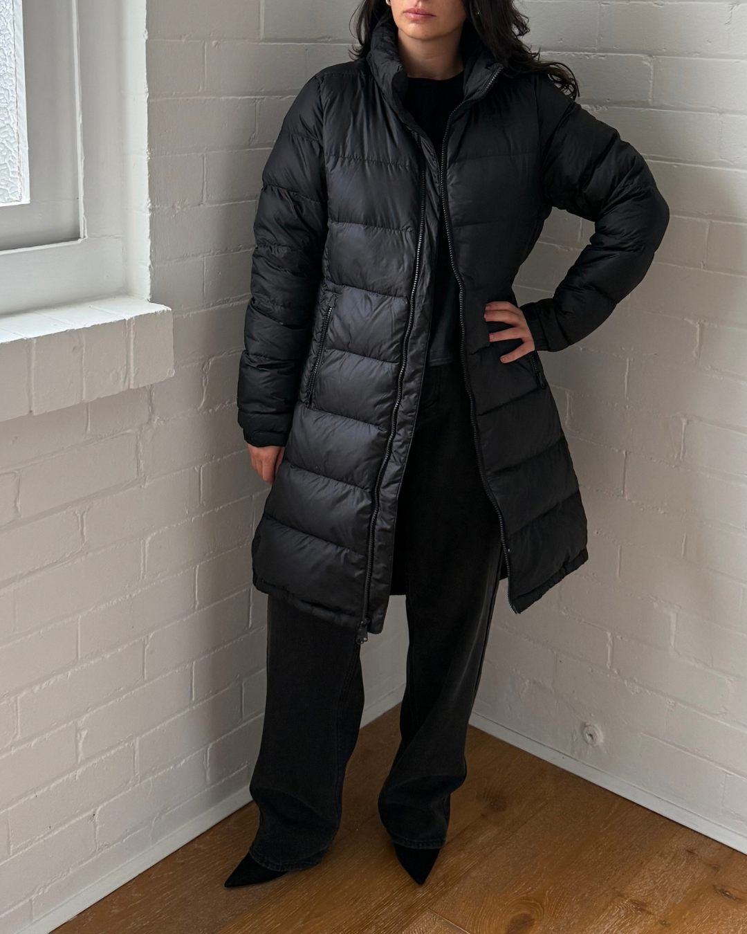 The North Face Longline Puffer Down Jacket - Size Medium