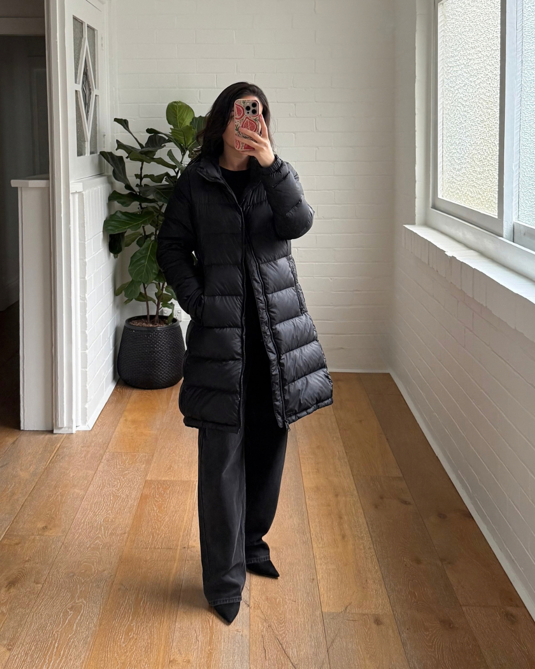 The North Face Longline Puffer Down Jacket - Size Medium