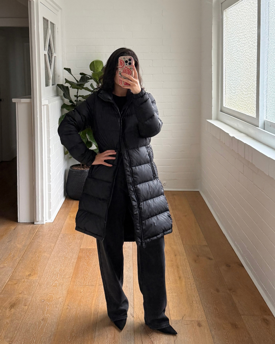 The North Face Longline Puffer Down Jacket - Size Medium